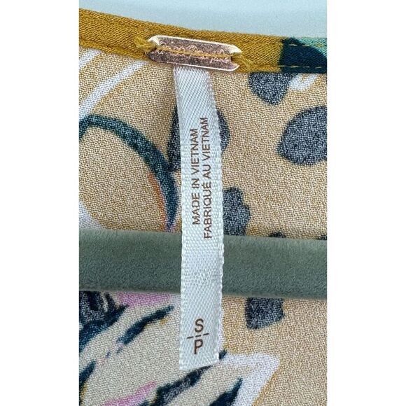 Free People size Small Bella Printed Tunic/ Mini Dress in Yellow Floral - Picture 12 of 16